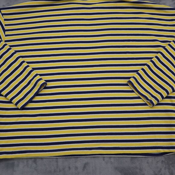 Forever 21 Sweater Womens Yellow M Pinstriped Crew Neck Casual Pullover - Picture 12 of 15